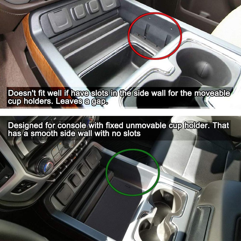 JKCOVER Center Console Organizer Compartment Cover Compatible with 2014 2015 2016 2017 2018 2019 Sierra 1500 2500HD 3500HD Denali Silverado Secret Pocket Lid Hidden Tray Accessories(Black) - Image 2
